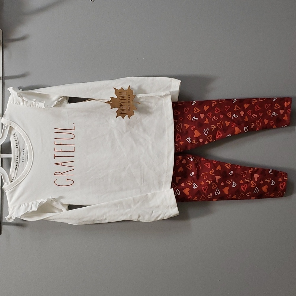 Rae Dunn NWT "GRATEFUL" 2-piece Top and Leggings Set